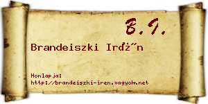 Brandeiszki Irén névjegykártya