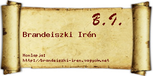 Brandeiszki Irén névjegykártya